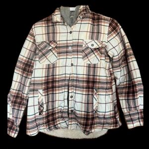 Natural Reflections Hooded Flannel Shirt Jacket - Shacket - Size M